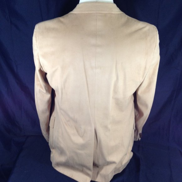Donald Brooks Vintage Men’s 46L Tan Sports Coat 2 Button Antelon Suede Blazer - Picture 4 of 9